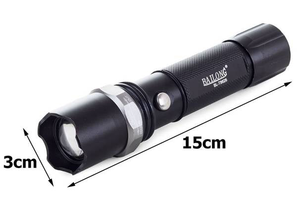 Vojna Taktička Svjetiljka Bailong® T8626 s CREE XM-L T6 LED-om i Zumom