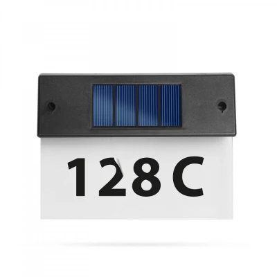 Kućni broj od inoxa, sa LED rasvjetom i solarnom strujom