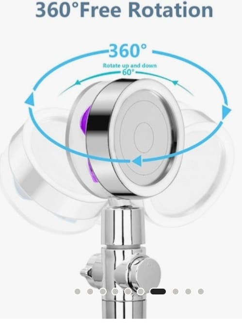 Glava tuša s ventilatorom i dvostrukim pritiskom, tipka ON/OFF