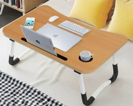 Sklopivi stol za laptop ili tablet, s nosačem, bež