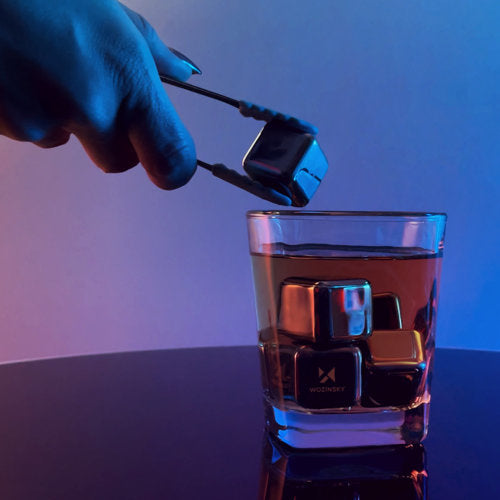 Wozinsky čelične kocke za hlađenje pića, uključujući hvataljke