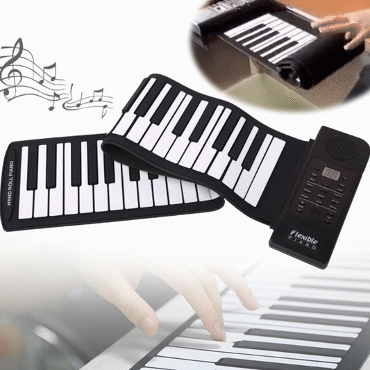 Fleksibilni, prijenosni silikonski digitalni klavir s 49 tipki, crni