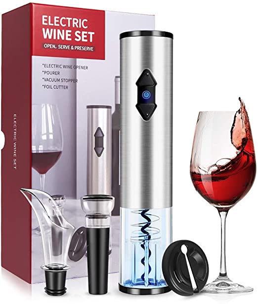 Set pribora za vino s električnim vadičepom, 4 komada